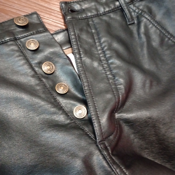 Free people Lita Vegan Leather Short in Abyss - Picture 8 of 11